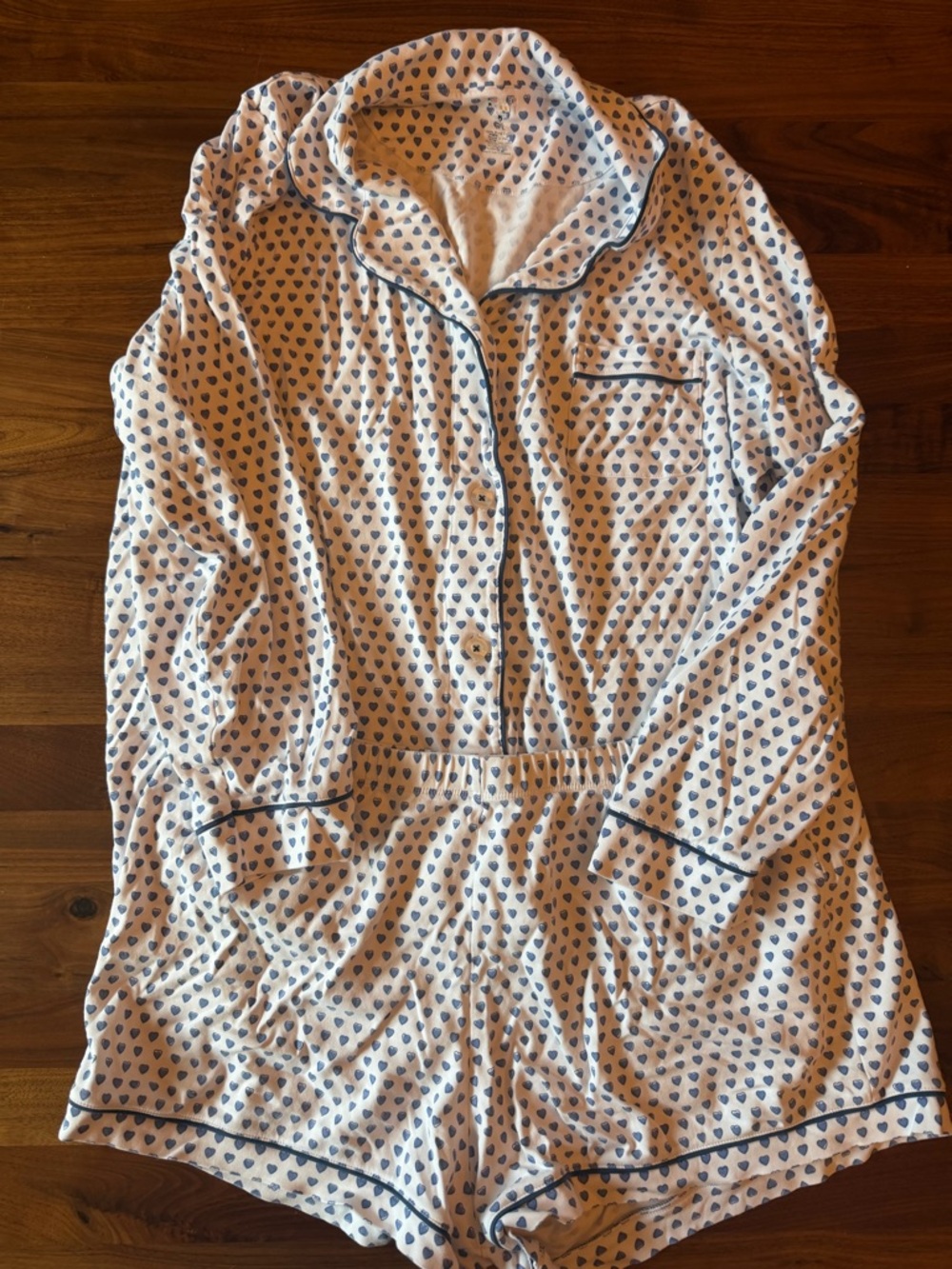 Roller Rabbit Pjs with Navy Heart Print
